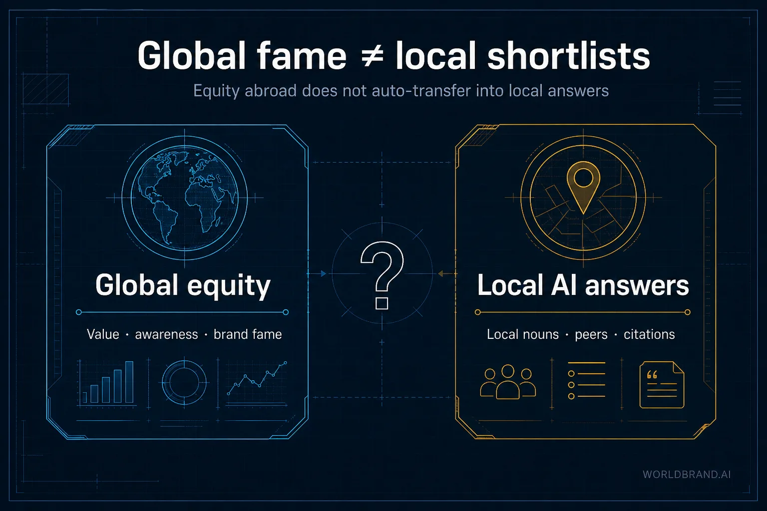 Global equity does not automatically equal local AI shortlists—local language, peers, and sources matter.